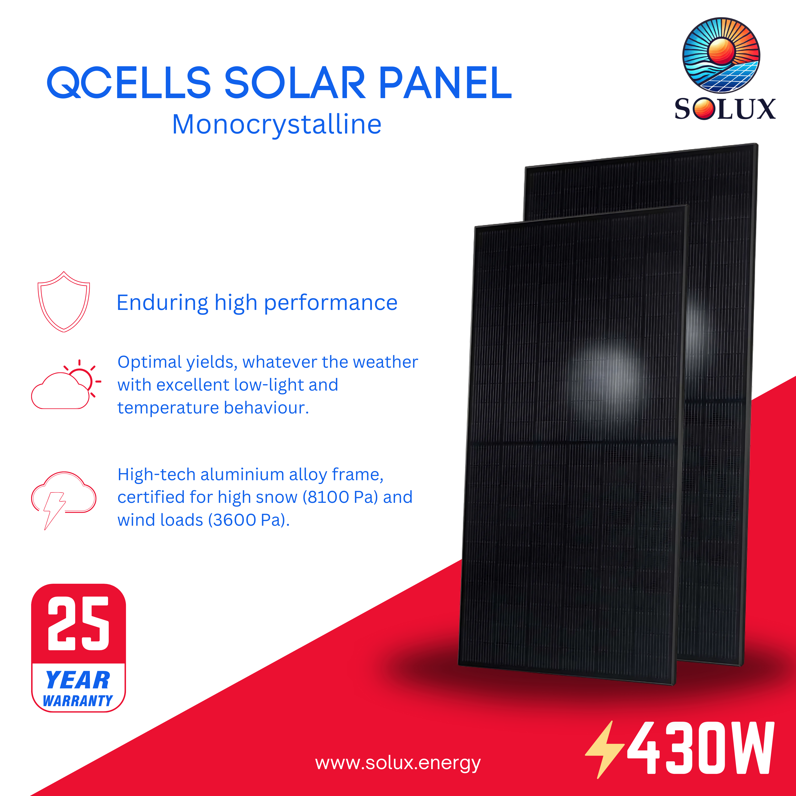 This is an image of Qcells Solar Panel HQC-430QTRON-MG2-PLUS-BK